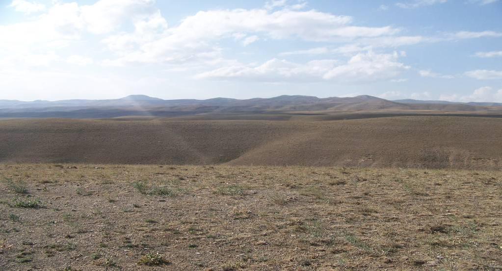 Şekil 5. Ahte Dağı üzerindeki Üst Miyosen aşınım yüzeyi (Figure 5. The Upper Miocene denudation surface on the Mount Ahte) Bölgedeki diğer aşınım yüzeyi Yatıksırt aşınım-dolgu yüzeyidir.