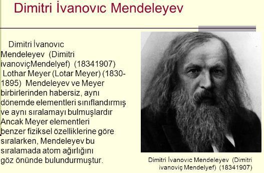 Mendelyev o dönemde bilinmeyen GALYUM;SKANDİYUM;GERMANYUM elementlerinin özelliklerini tahmin etmiştir. Örneğin Silisyum elementinin altındaki yeri boş bırakmıştır.