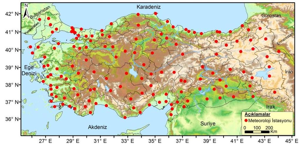 günlük minimum, maksimum ve ortalama sıcaklık verileri kullanılmıştır.