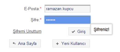 RamazanK isimli çiftçi kendi tarlasına ait Mayıs ayındaki durumu öğrenmek için; Kendi adına verilen kullanıcı adı ve şifresi ile sisteme giriş yapar.