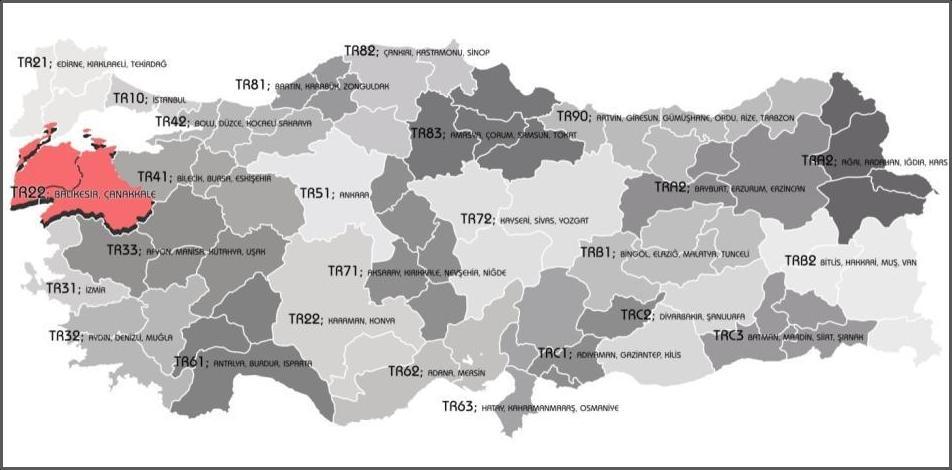1 GENEL TANITIM Altıeylül kenti 2002 yılından bu yana geçerli olan istatistiki bölge birimleri sınıflandırmasına göre TR2 Batı Marmara Bölgesi, TR2 Balıkesir alt bölgesi (Balıkesir, Çanakkale), TR22