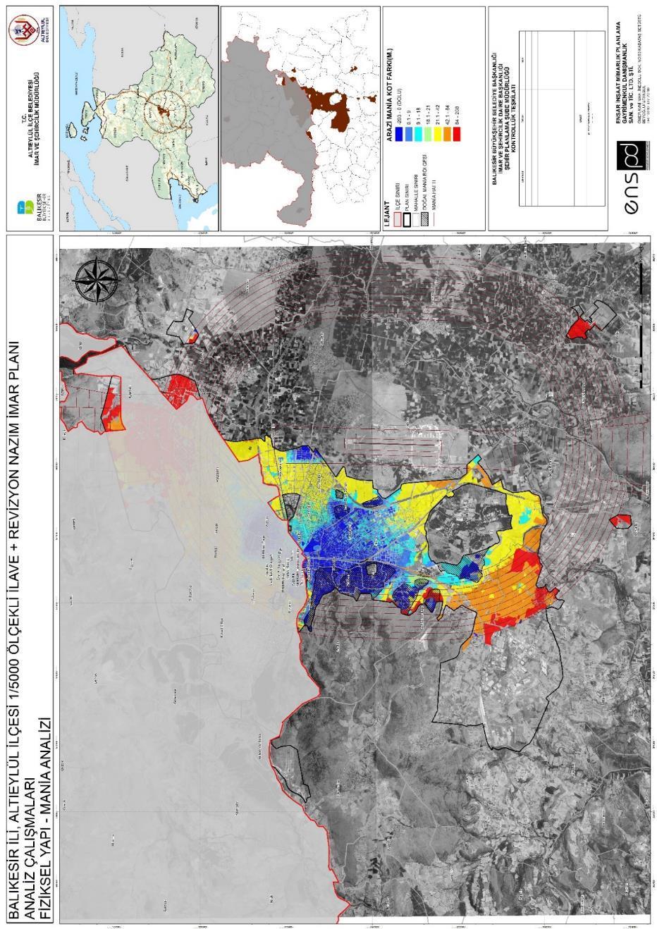 Harita 13: Altıeylül İlçesi Mania Analizi Kaynak: Yapılan