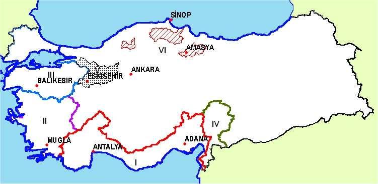 ayrılmıştır. Genetik test (döl denemeleri) sonuçlarına göre de ıslah zonları sınırlarının değişip değişip değişmeyeceğine karar verilmesi düşünülmüştür (Koski and Antola 1993). Şekil.