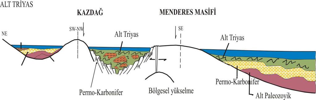 (okyanuslaşma) Üst Permiyen sonu Alt Triyas ta başladığını belirtmiştir (3). 3.