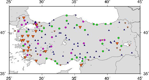 Azalış (a) Kış TÜRKİYE İKLİMİNDE GÖZLENEN DEĞİŞİMLER