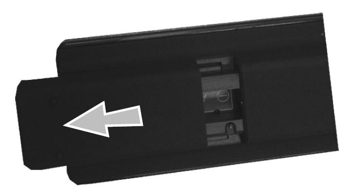 Inserting the Batteries into the Remote Lift the cover on the back of the remote gently. Insert two AAA batteries. Make sure the (+) and (-) signs match (observe correct polarity).