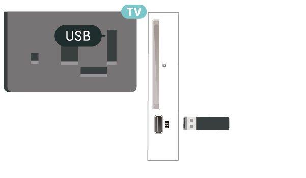 Kaydetmek için Yayını duraklatmak ve kaydetmek için minimum 32 GB disk alanı gerekir. 1. USB Sabit Sürücüyü TV'deki USB bağlantılarından birine bağlayın.
