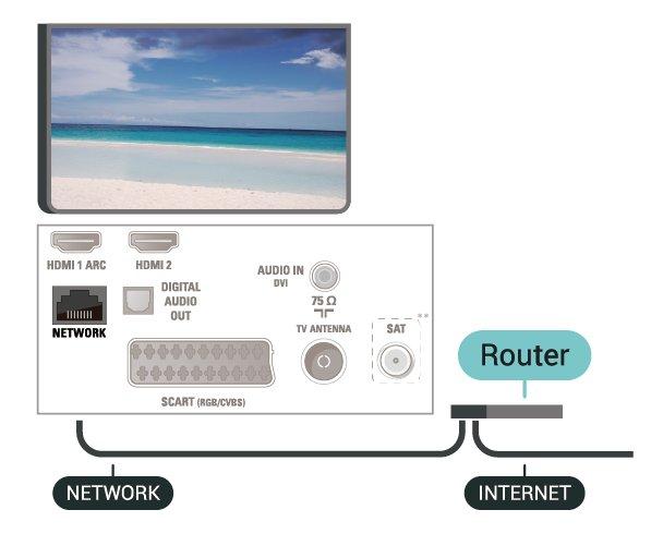 43 inç için Ağa Bağlanma (4022, 4032, 4132, 4232 serileri) TV'yi Internet'e bağlamak için Internet bağlantısı olan bir ağ yönlendiricisi gerekir.