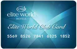 Elite World Club Card ın size sunduğu ayrıcalıklar Hızlı check- in ve check- out imkanı / rezervasyon önceliği Müsaitlik ölçüsünde 08.00 itibarı ile erken giriş imkanı Saat 14.