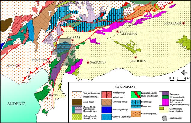 Orta ve Kuzey Amanos Dağları nın (Osmaniye - Gaziantep - K.Maraş) Stratigrafisine İlişkin Yeni Bulgular Şekil 2.