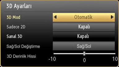 3D görüntüyü çok yakından veya uzun süre izlerseniz gözleriniz zarar görebilir.