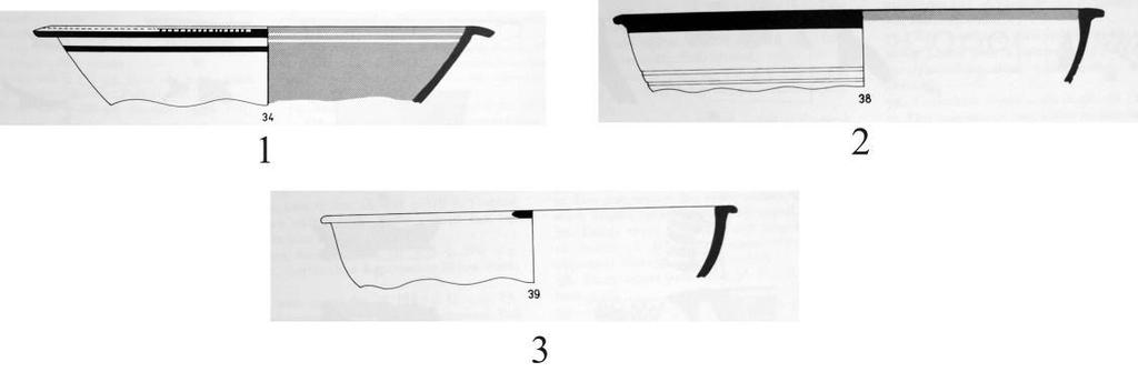 yuvarlatılmıştır. 2 no lu örnekte bir öncekinde gördüğümüz içbükey profilin yerini dışa eğik bir boyun alır. 6. yüzyılın ikinci yarısına ait olan bu örnek bizim geç tip kraterlerimize benzemektedir.