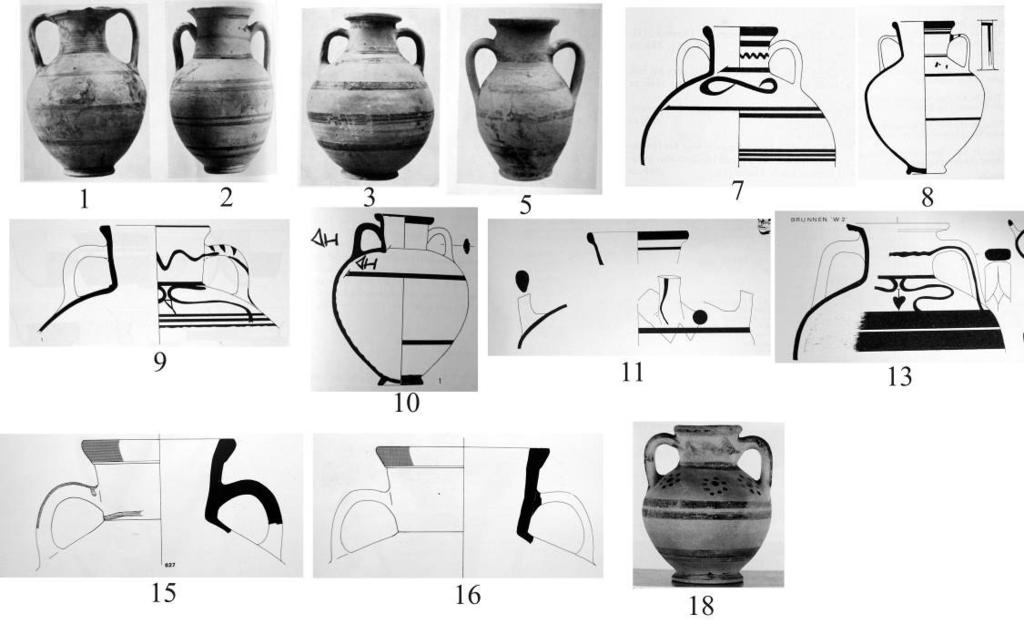 no.W2/19, fig.32, lev.37. 11) Samos III, 92-94, kat.no. II/13, fig.24, lev.27. 12) Samos III, 92-94, kat.no. II/12, fig.23, lev.26. 13) Samos III, W2/19, fig.32. 14-17) Samos IV, 162, kat.no. 626-629, fig.