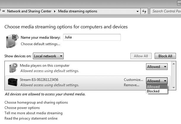 Windows 7 için UPnP üzerinden ses dosyalarınıza bağlanma ve çalınabilmesi - devamı 4.
