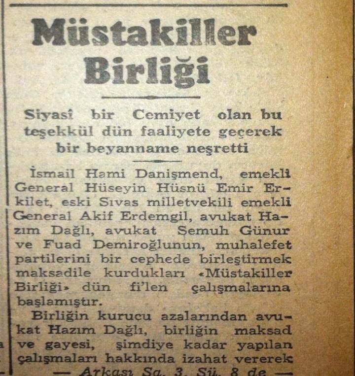 Milliyet, 30 Mart 1950, s. 1-8.