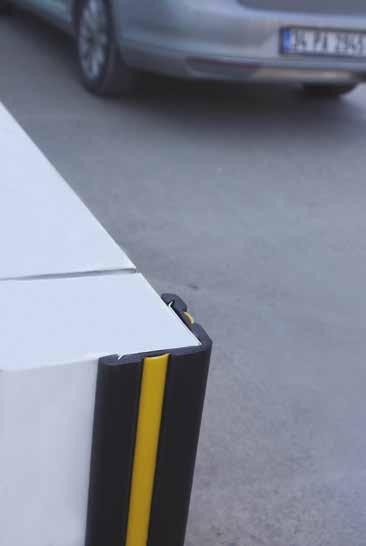 100x100 mm TPE KÖŞE KORUMA SİSTEMİ RG100 100x100 mm TPE Rubber Corner Guard System (Yellow Attention Strip / Optional) 100mm 100mm 15mm (Screw-Pin) 1 mm Galvaniz Profil RG100 ÖZELLİKLER RG 100