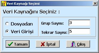 E. Yıldıztepe, A. F. Özdemr / İstatstçler Dergs (008) 75-8 8 Şel. Ver aynağı seçm 3.. B test yazılımı ullanım Ver grş tamamlandıtan sonra ullanıcı test statstğn hesaplattırablr.