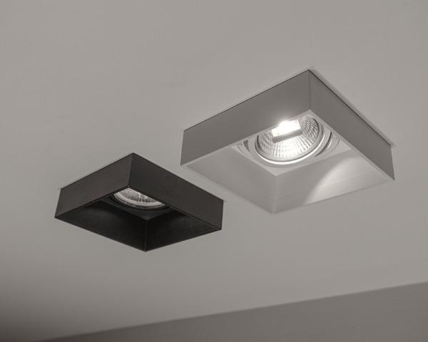 YARI ANKASTRE Armatürler / SEMI RECESSED Fittings CUU Aluminyum Enjeksiyon Malzeme Elektrostatik Toz Boya Halogen, retrofit LED ve profesyonel COB LED kullanılabilir Dikey Eksende 30 o Yatay eksende