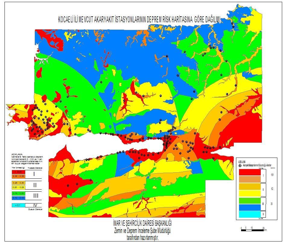 Kocaeli İli Mevcut Akaryakıt İstasyonları ve Fabrikaların Deprem Risk Haritasına Göre Dağılım Haritası Hazırlama Projesi İmar ve Şehircilik Dairesi Başkanlığı Zemin ve Deprem İnceleme Şube
