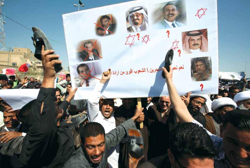 Maliki Hükümeti ve büyük çoğunluğu Şiilerden oluşan Iraklılar, Bahreyn deki Şii hareketini bastırmaya çalışan Suudi Arabistan ordusu ve Bahreyn yönetimini protesto etti.