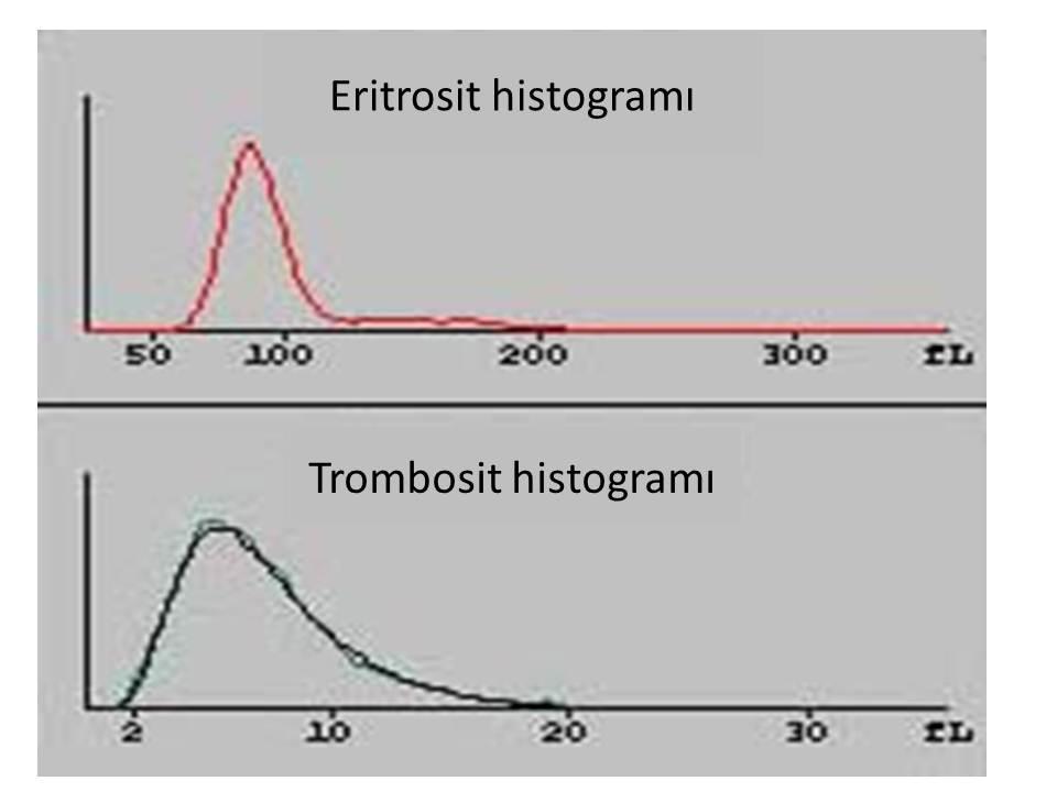 HİSTOGRAMLAR Otomatik kan sayım raporlarında cihazın sayımlar sonucu oluşturduğu basit grafikler olup sonuçların
