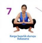 ISINMALAR : 7. KARGA HAZIRLIK DURUŞU (BAKASANA) Ayaklar kalça açıklığında, dizler iki yana doğru kırık ve açık yere çömelin.