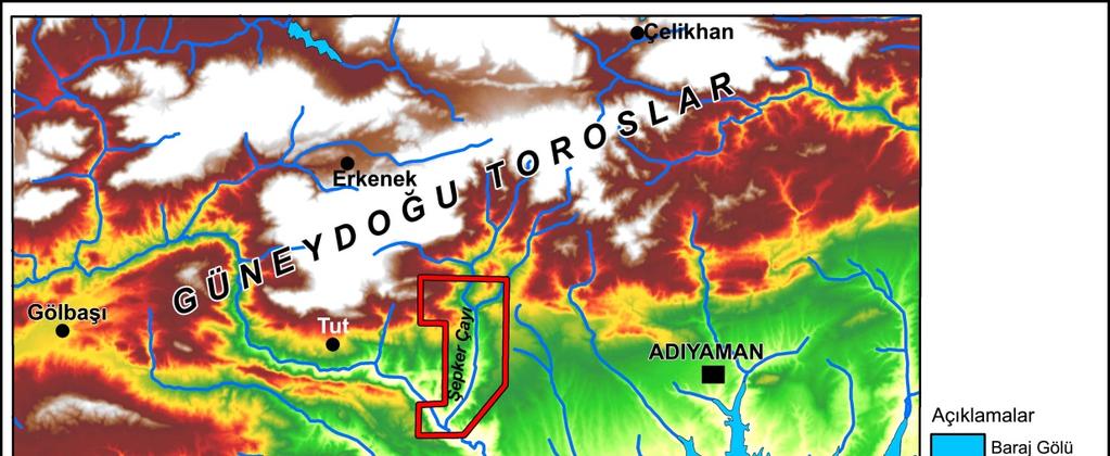 Şepker Çayı Aşağı Havzası nın (Adıyaman Batısı) Şekil 1. Şepker Çayı Aşağı Havzası nın lokasyon haritası.