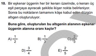 LYS 016 GEOMETRİ ÇÖZÜMLERİ o Düzgün sekizgenin bir iç açı 135 dir.