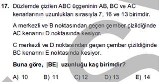 4r 4 DB çap olduğundan, a 4 1 a 3 br dir. AD DC CB BA 360 o o 10k 360 k 36 dir.