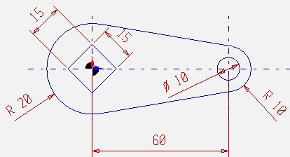 tıklanır ve ölçü çizgisinin yeri 40: Radial dimension ile yay ölçülendirme 10 mm çapında