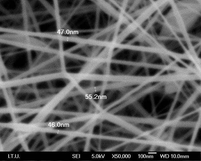 nanolif üretimine yetecek konsantrasyonda jelatin bulunmamasının olduğu düşünülmektedir. Şekil 8.1 ve 8.