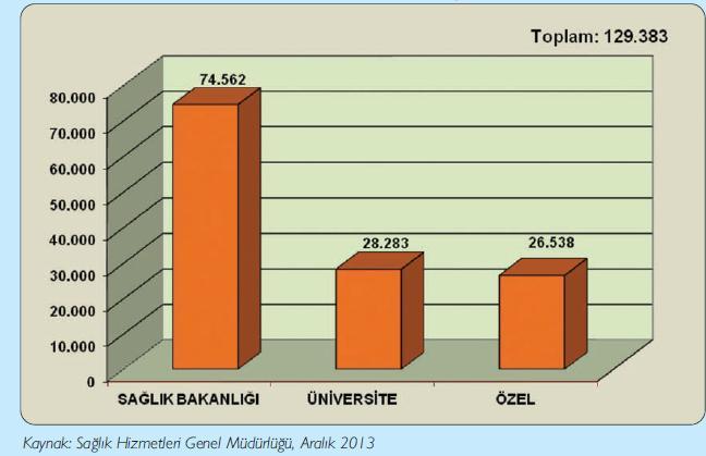Raporu (2014, s.33) na göre; Aralık 2013 itibariyle Türkiye de toplam 129.383 hekim aktif olarak çalıģmaktadır. Türkiye de ve AB üyesi ülkelerde 100.