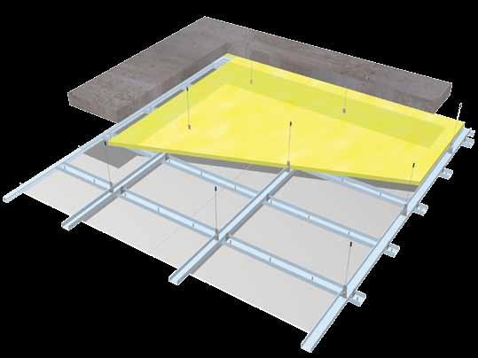 ASKI SİSTEMLİ ÇİFT İSKELETLİ alçı levha ile Mevcut döşemeye askı sistemi ile tutturulmuş metal iskelet üzerine COREX in vidalanması ile oluşturulan Asma Tavan AT-AS / Çİ ANA ÖZELLİKLER Esnek bir