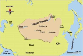 UYGUR DEVLETİ ( ms744 ms 840 ) UYGURLAR Bilge Kül Kağan tarafından 744 tarihine kuruldu. başkenti: ordubalık( Karabalgsun)'dur. Kağıt, barut, pusula, matbaa'yı Çinlilerden öğrenip kullandılar.