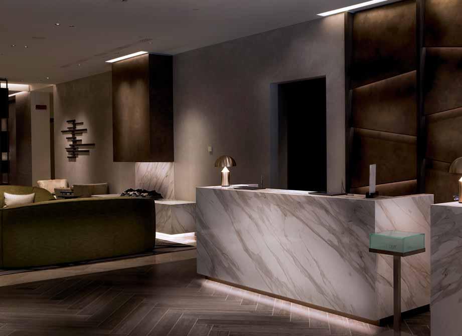 HILTON HOTEL MILANO (ITALY) Counters and Fireplace: Calacatta