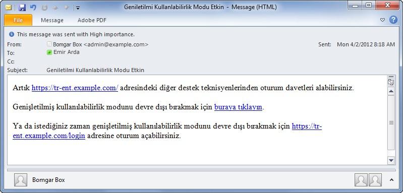 Hesabınız genişletilmiş kullanılabilirlik için yapılandırılmışsa, destek teknisyeni konsolunun Teknik Destek menüsünden veya sistem tepsisindeki simgesine sağ tıklayarak açılan menüden işlevlerini