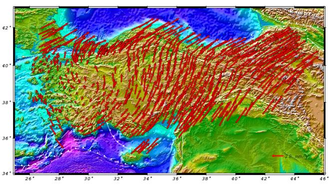 Türkiye Ulusal Temel GPS Ağı Güncel Koordinat ve Hızlarının Hesaplanması (3 öteleme, 3 dönme, 3 öteleme hızı, 3dönme hızı) Helmert dönüşümü uygulanmıştır. ITRF 005 koordinat ve hız alanı (Altamimi vd.