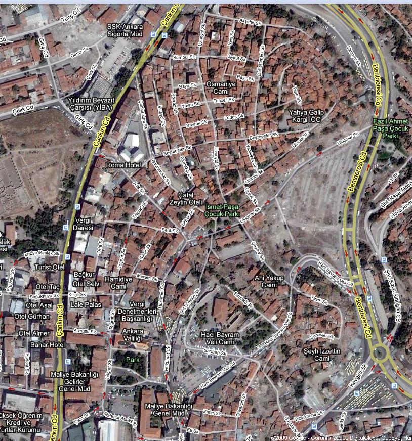 Harita 2: Hacıbayram Mahallesinin Uydu