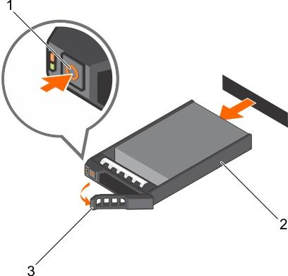 Adimlar Serbest bırakma düğmesi yerine oturana kadar HDD kapağını HDD yuvasına doğru itin. Sonraki Adimlar Varsa, ön çerçeveyi takın.