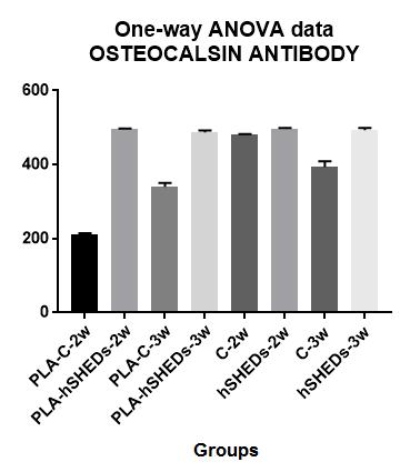 96 ONE WAY ANOVA TESTİ ANTİ- OSTEOKALSİN BULGULARI ** NS DENEY GRUPLARI Tablo 4.3.5: Her bir deney grubuna ait Osteokalsin (OCN) gen ekspresyonları.