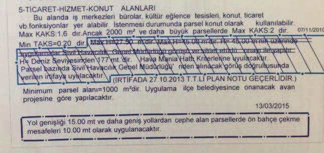 2.3.2 - Taşınmazın Son Üç Yıllık Dönemde İmar Planında Meydana Gelen Değişiklikler Yapılan incelemelerde son üç yıllık dönemde; herhangi bir değişikliğin olmadığı görülmüştür. 2.3.3 - Yapılaşma Bilgi