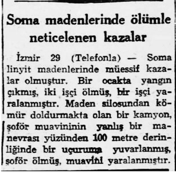 uzaktan görünüflü ve havai hat. *** 1937 y l nda yap lan bu yeniliklerden sonra, Soma maden iflletmesi, Kas m 1939 da Etibank a devredilerek devletlefltirildi.