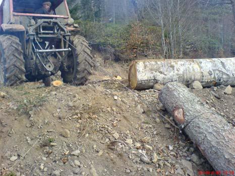 Bu traktörler sürütme yol ve şeritleri vasıtasıyla orman içerisine girerek tomrukları bölmeden çıkarabildikleri gibi, orman yolu üzerinde sabit durarak tomrukları tamburları sayesinde de yol altında
