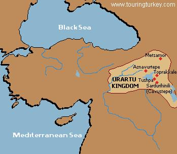 URARTULAR KARADENİZ Demir Çağı Krallığı Van gölü Çevresinde yerleşim göstermişlerdir. AKDENİZ Küçük Asya ve Mezopotamya ya kadar uzanırlar Çilingiroğlu A. Urartu tarihi.