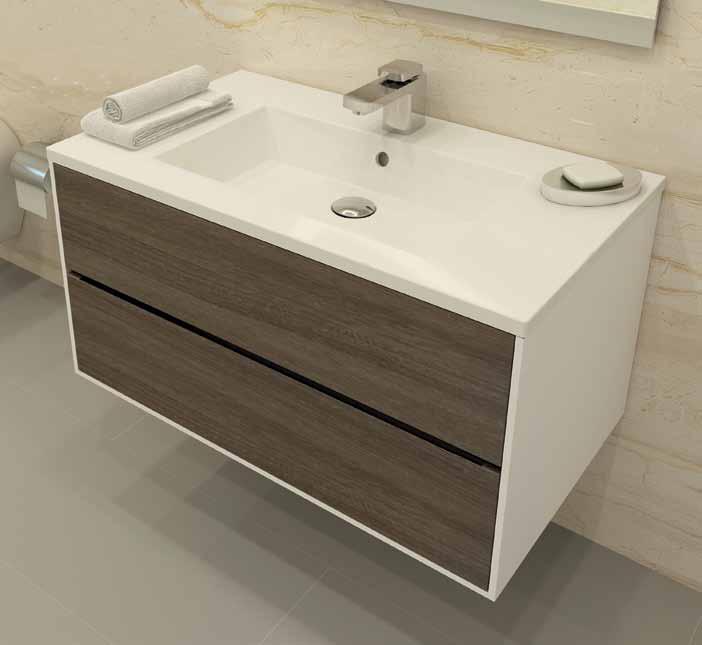 Mobile bagno, cassetto doppio, 100cm, bianco/acero Venezia 1105 - Lavabo a incasso 7900 2002 - Specchio rotondo con luce 90cm 7011 0110 - Scaffale bagno180cmcassetto singolo 7004 1206 1113 - Banyo