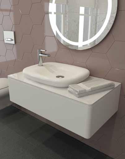 2001 - Specchio rotondo con luce 70cm 7008 0508 1165 - Banyo mobilyası, tek çekmeceli 90 cm, siyah 1165 - Etejer lavabo 7900 2001 - Ayna yuvarlak ışıklı 70cm 1166 - Fenice asma klozet 7008 0508 1165