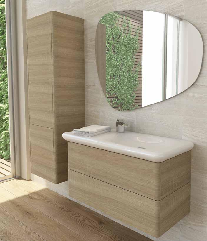 cm, quercia scuro 1165 - Lavabo a incasso 7900 1013 - Specchio senza luce 95x70cm 7708 1102 - Armadio sospeso lungo 150cm 7008 1205 1165 - Banyo mobilyası, tek çekmeceli 90cm, antik kahve 1165 -