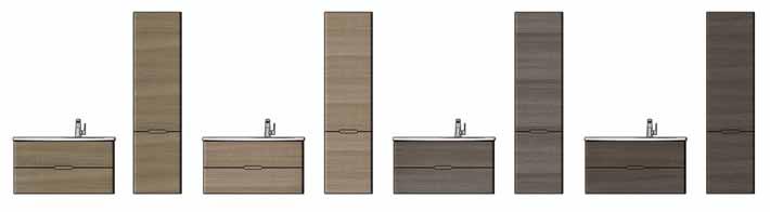 Ahşap Renkleri - Wood Finishes - Finiture Legno Teknik Bilgiler - Technical Details - Dettagli Tecnici 7003 TAORMINA ARCH En: 65 Boy: 25 Derinlik: 45 Kulplu tek çekmeceli 1009 Etejerli lavabo En: 85