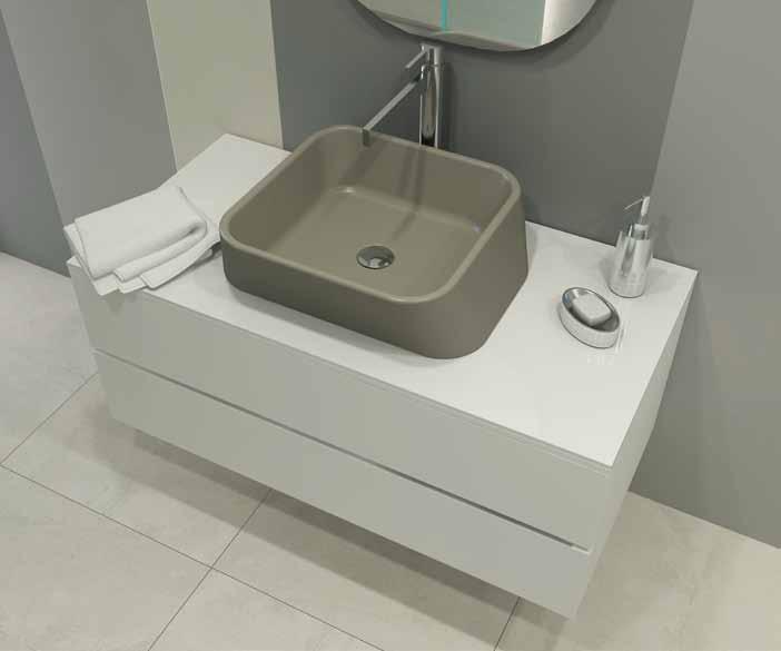 1005 - Washbowl 7900 3001 - Mirror oval illuminated 60x100cm 7011 0105 1005 - Mobile bagno, doppio cassetto,