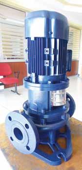 Kuru Rotorlu Inline Tip Sirkülasyon Pompaları Teknik Özellikler Dikey milli, tek kademeli, kuru rotorlu inline tip santrifüj pompalardır.